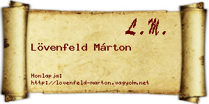 Lövenfeld Márton névjegykártya