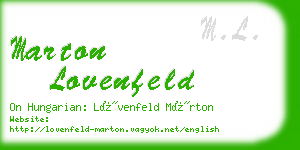 marton lovenfeld business card